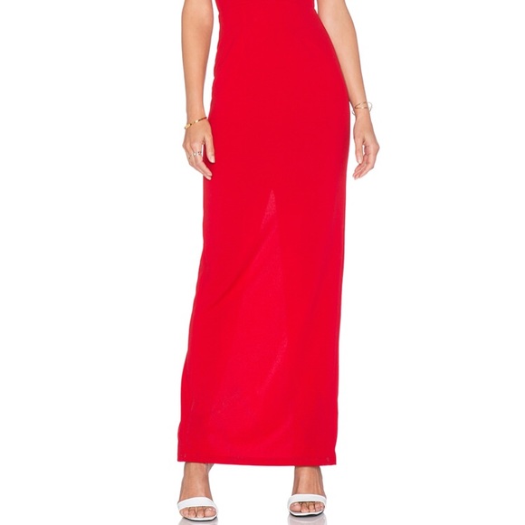 x Love Indie Polly V Cut Maxi Dress in Red - Picture 6 of 12